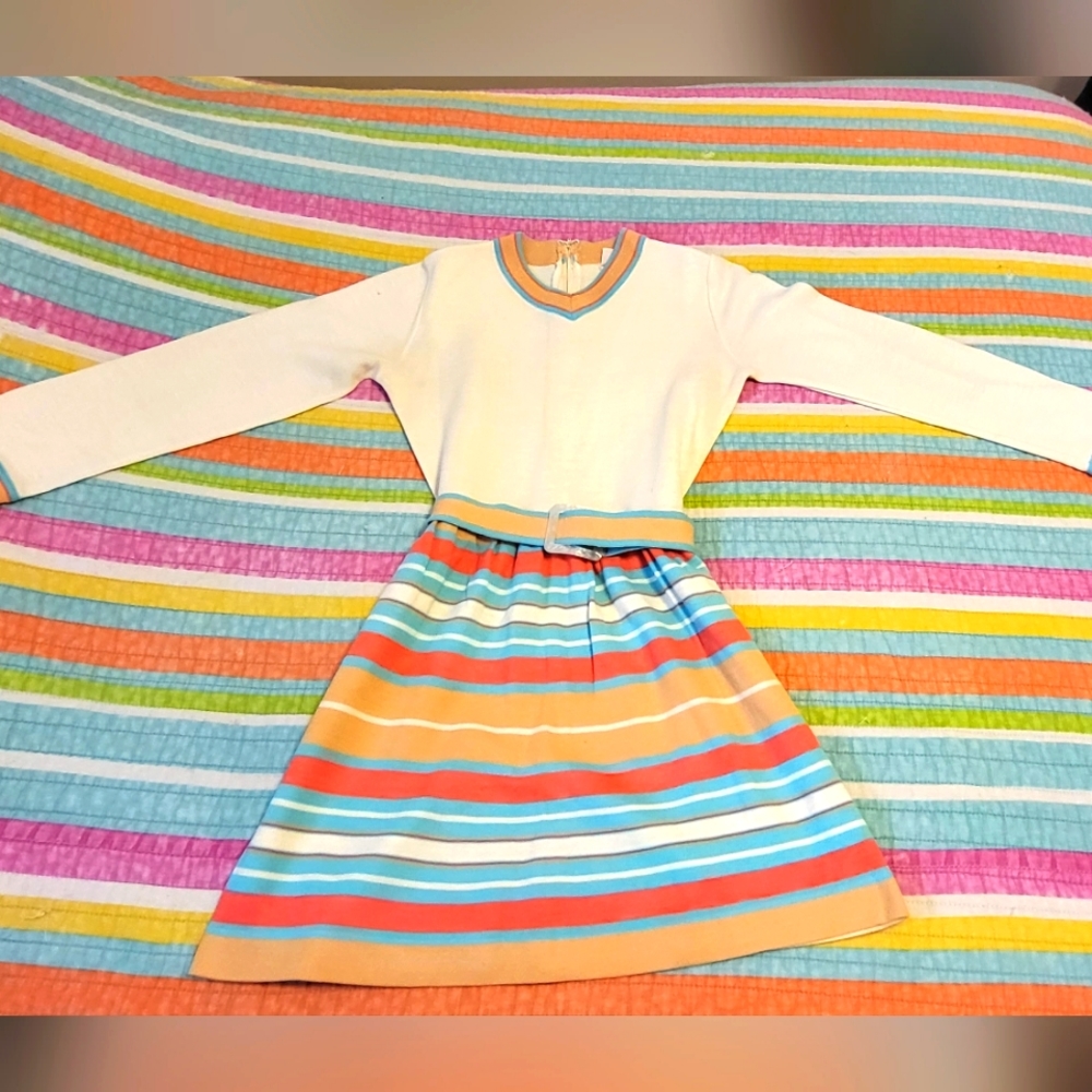 The Red Eye 60's Metro Mod Striped Dress